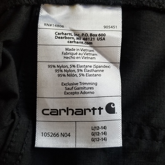 Carhartt Women's Black Force Relaxed Fit Ripstop Work Shorts Size Large NWOT - Picture 11 of 12